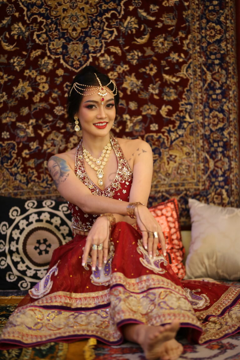 Services young beautiful woman in sari